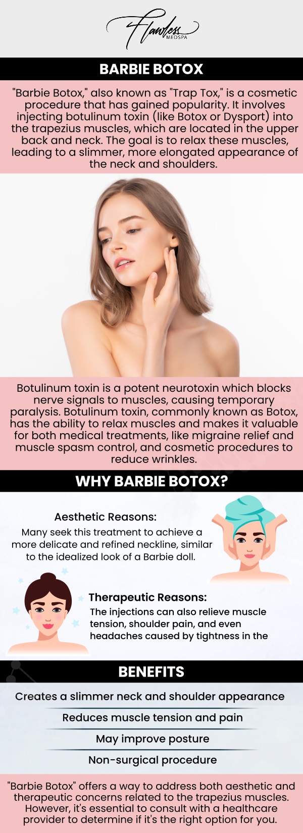 Common questions asked by clients: What is Traptox? How does Traptox work? How long do Traptox results last? Is there downtime after Traptox? Does Traptox help with shoulder slimming? Does Traptox actually work? For more information, contact us today or schedule an appointment online. We are conveniently located at 9418 W. Lake Mead Boulevard, Las Vegas, NV 89134. We serve clients from Las Vegas NV, Summerlin South NV, Paradise NV, Winchester NV, Spring Valley NV, and surrounding areas.